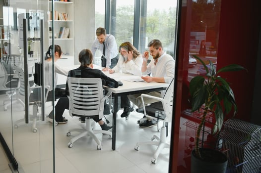Business people working on project in office photo