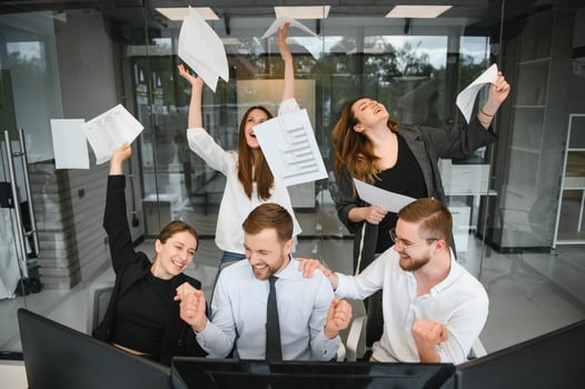 A group of business people partners during a set team meeting in the modern office. Teamwork concept photo