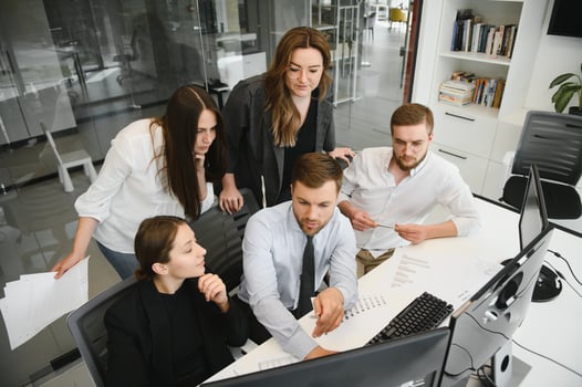 Business training in modern offices photo