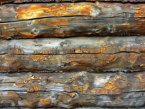 Close Up of Peeling Paint on Wooden Wall photo