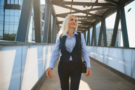 Portrait of business woman outdoor photo