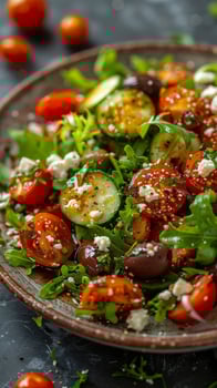 Fresh Cucumber, Tomato, and Feta Cheese Salad photo