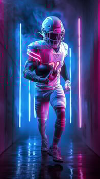 Football Player Holding Ball photo