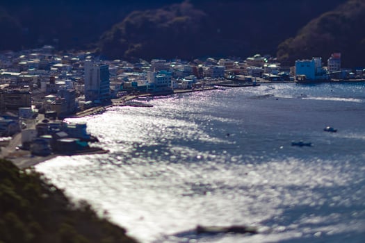 A high angle view of miniature port in Numazu Shizuoka photo