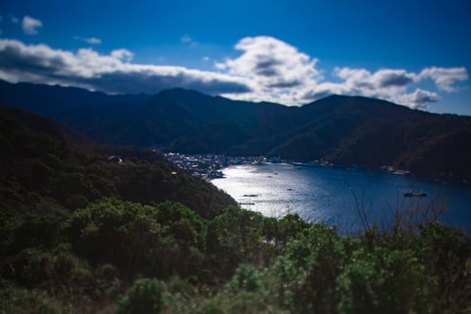 A high angle view of miniature port in Numazu Shizuoka photo