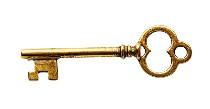 Golden Key, Isolated on White photo