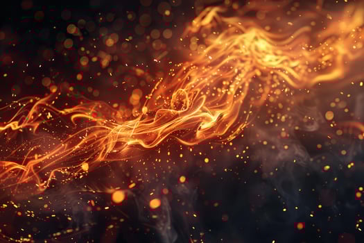 Abstract fire burning with embers and smoke effect background photo