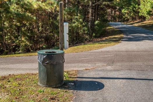 Dog waste station along the trail photo
