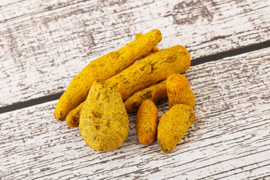 Indian spices - Turmeric root Curcuma photo