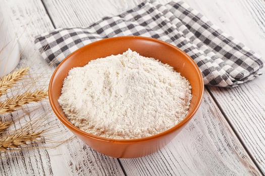 Wheat flour heap for bake photo