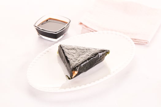 Japanese traditional onigiri with fish photo