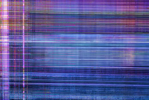 Abstract Background, Colorful Striped Texture and Distortion on Cracked Vintage Monitor Screen photo