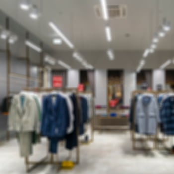 Interior clothing store. Blurred background. photo