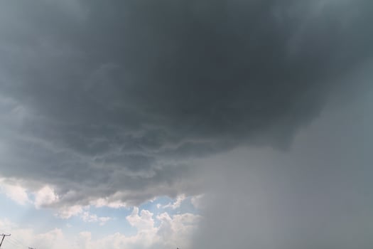 Black clouds in the sky in the rainy season are the formations of a rain storm in the evening. The background of the sky full of black dark rain clouds photo