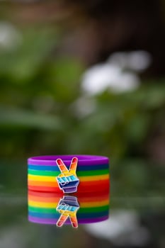 Made to symbolize lgbt Q the rainbow wristband is worn during the Gender Equality Festival and is a festival where the lgbt Q community engages in advocating for gender equality across the whole world photo