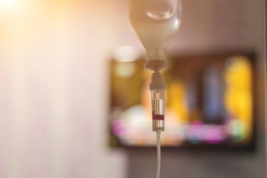 Soft Light and Blur,The patient is being given saline solution due to the debilitating corona virus infection and the coronavirus compromises the immune system and respiratory disorders. photo