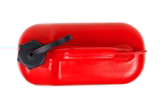 Red plastic canister for fuel isolate photo