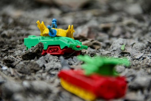 Plastic tank miniatures depicting conditions of conflict and war photo
