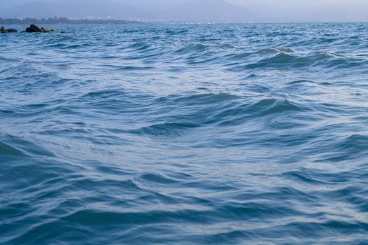 Ripples on the Mediterranean Water. Texture of water. photo