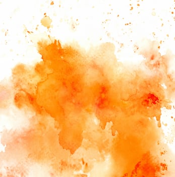 Orange Abstract Watercolor Background with Brush Strokes on Paper photo