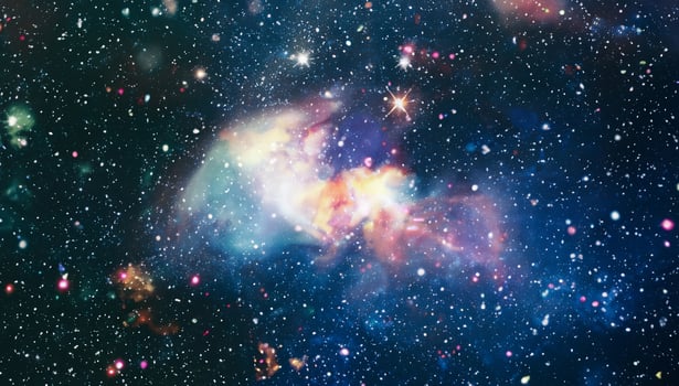 Cosmic Nebulae Against Vibrant Backdrops, NASA Elements Included photo