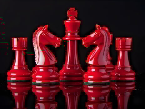 Chess pieces on a playing board as a concept for a strategic solution to a problem photo
