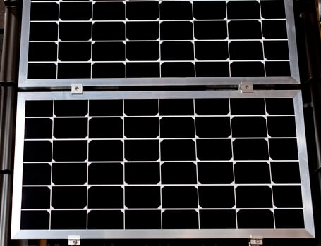 Closeup of black solar panel texture photo