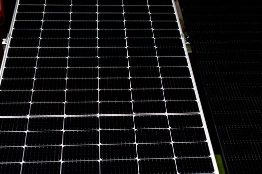 Closeup of black solar panel texture photo