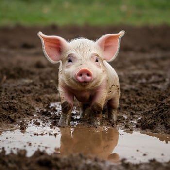 pig in the mud photo