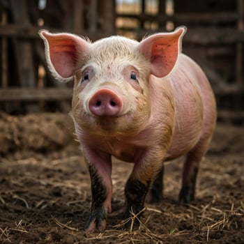 cute farm pig photo