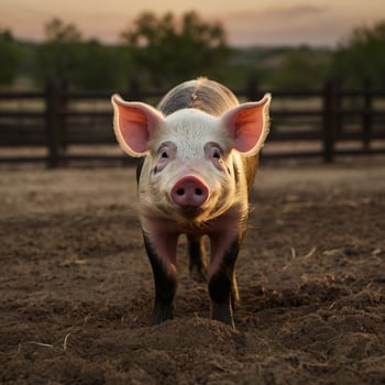 cute farm pig photo