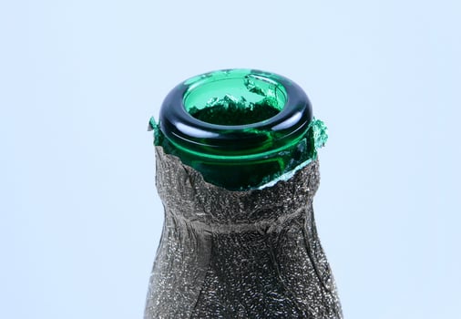 Neck of green bottle photo