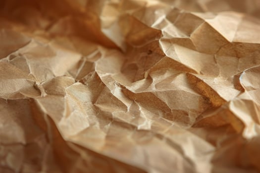 Close Up of Brown Paper Crumpled and Creased photo