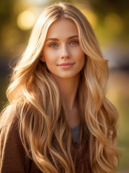 Beautiful model Mid-Shot in Nature photo
