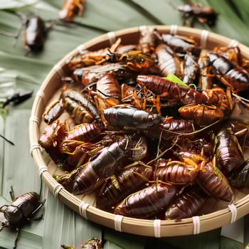 Strange food of Thai people- roasted insects. pattern texture background photo