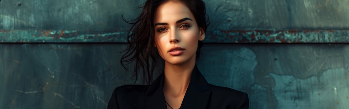 Painting of Woman in Black Suit photo