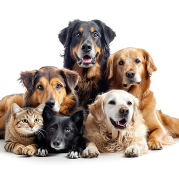 Dogs and Cats in Serene Harmony photo