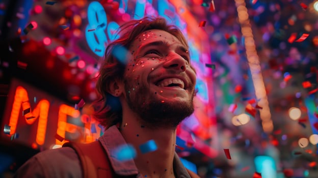 Smiling happy man photo
