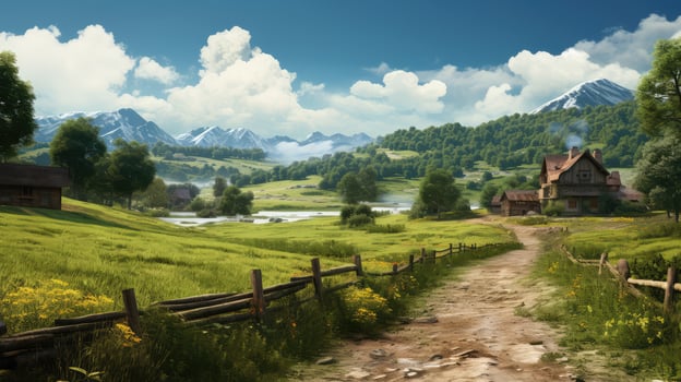 Country Road Leading to House photo