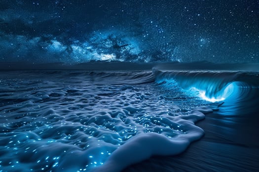 Wave Seen Under Stars at Night Background photo