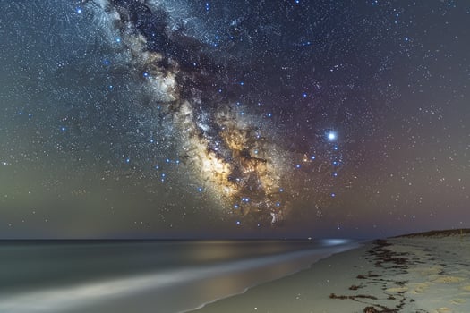 Milky Way Over Ocean at Night Background photo