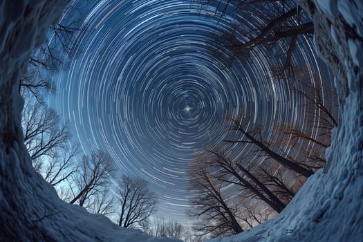 Star Trails in the Snow Background photo