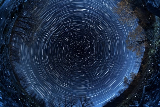 Circular View of the Sky with Stars Background photo
