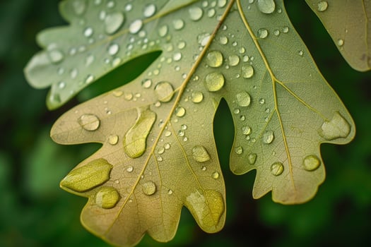 Background of a closeup of a leaf with water droplets photo