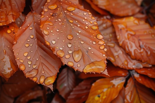 Closeup of Leaves with Water Droplets Background photo