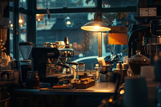A Coffee Shop with a Window photo