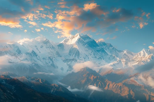 A Mountain Range with Snow Capped Peaks Background photo