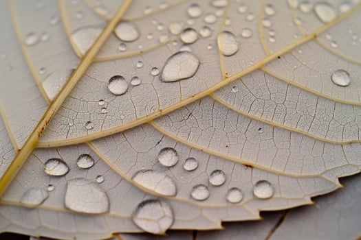 A  of a leaf with water droplets on it background photo
