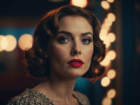 Actress in the style of Hollywood retro films. photo