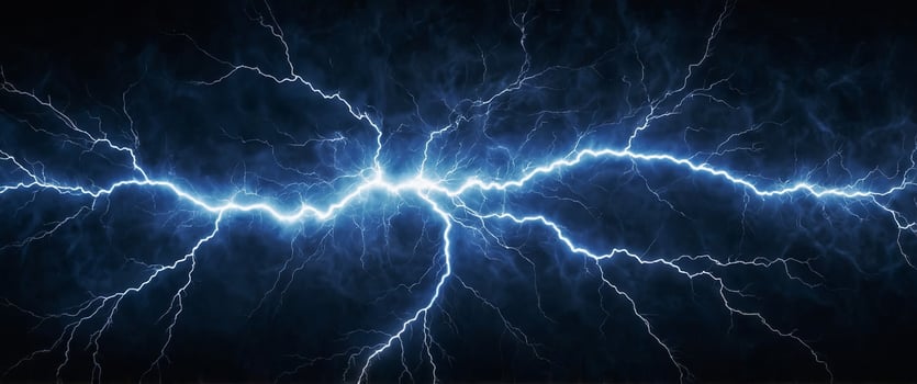 Blue lightning plasma and electrical background enhanced. photo